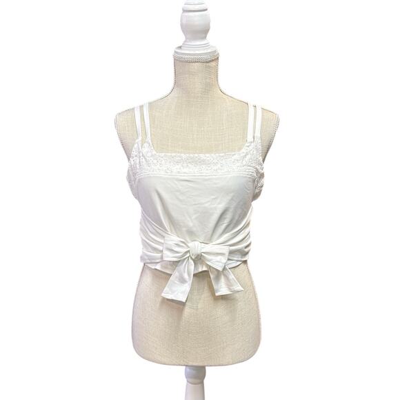 NWT Free People Fp Movement Crowd Pleaser Cami White Dbl Straps Lace Women’s XL - Picture 4 of 13